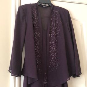 R&M Richards 3/4 sleeve Flounce Hem 2 piece jacket dress